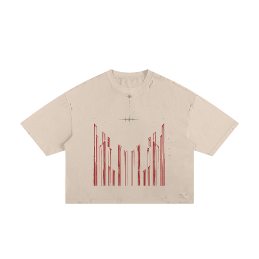 Stripes, frayed boxy tee