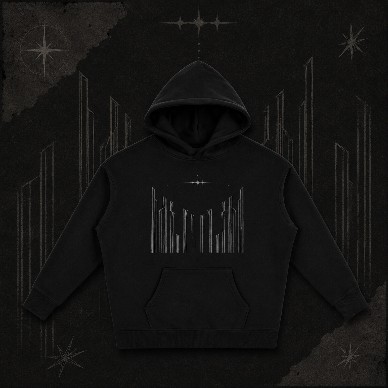 Stripes, Fleeced Hoodie