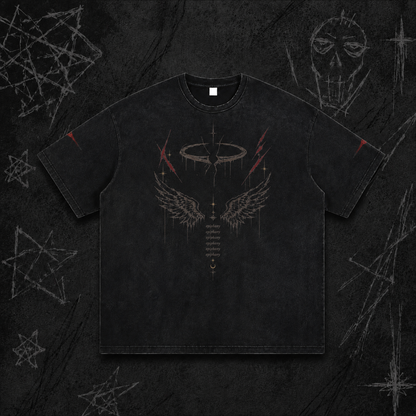 Angel   Washed  Frayed T